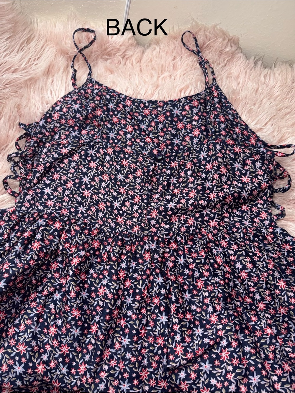 Pinky Black Floral Maxi dress with Pink-Orange Border. Size L - Picture 3 of 7